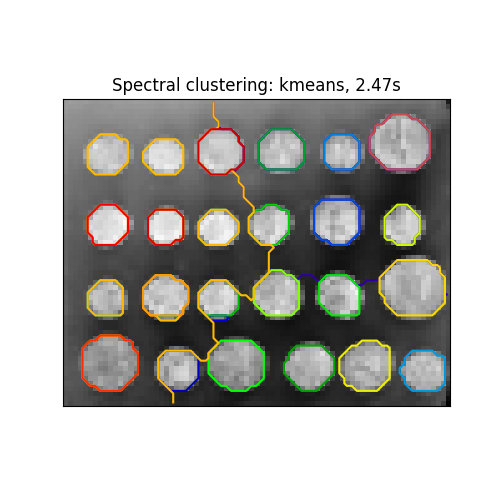 Spectral clustering: kmeans, 2.47s